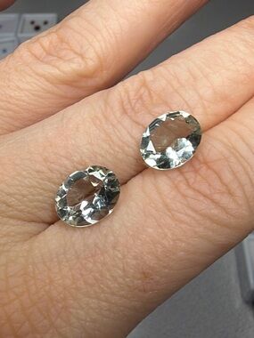 Faceted light green Prasiolite  Oval gemstones over 6 total carats